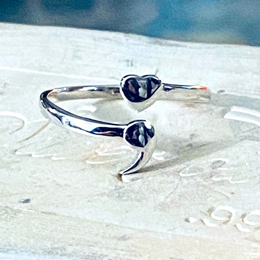 925 Shimmering Sterling Silver Adjustable Semicolon Ring; Your Story Isn't Over - Picture 10 of 13